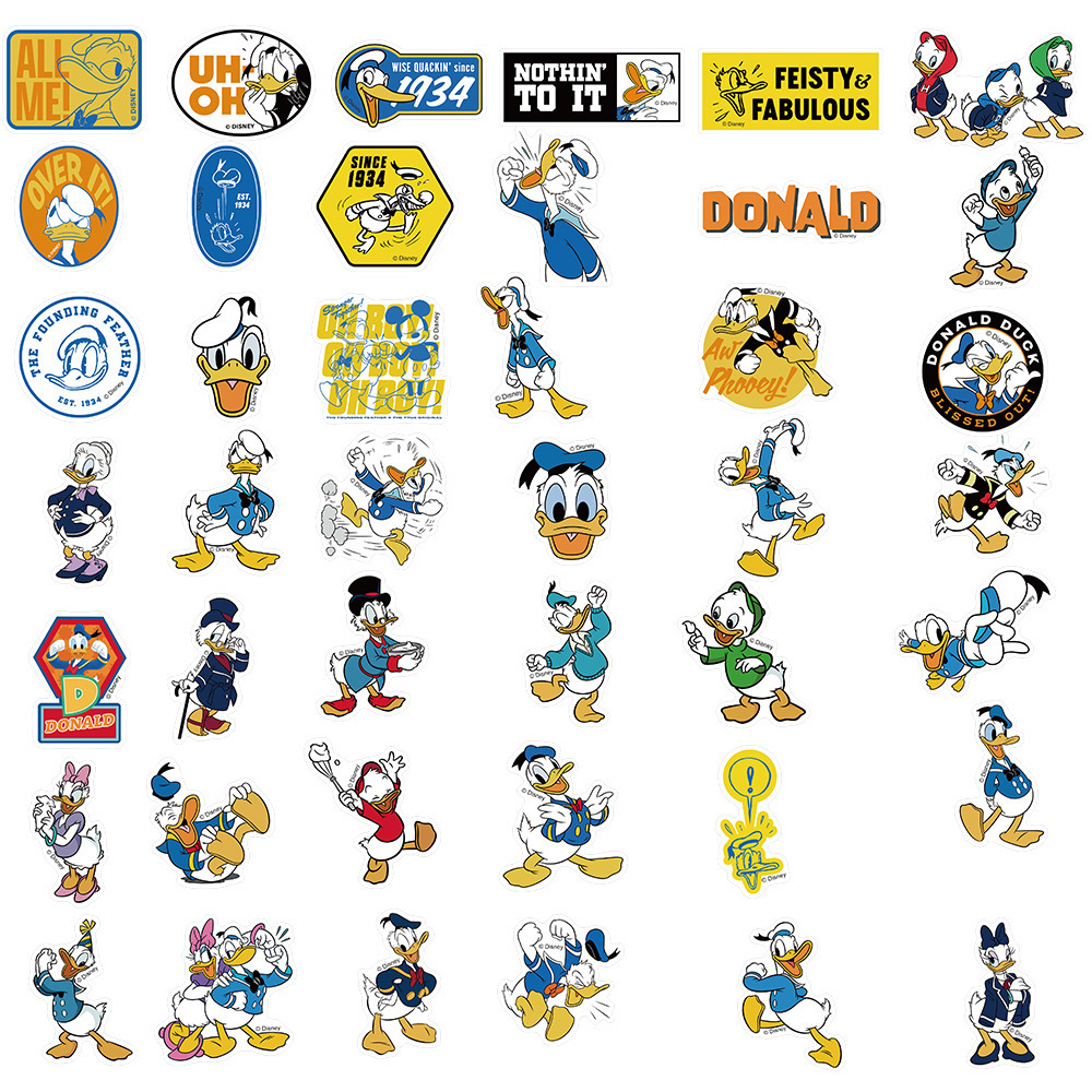 50Pcs Cartoon Mickey Duck Stickers For Children Kids Scrapbooking Home Computer DIY Decor Sticker