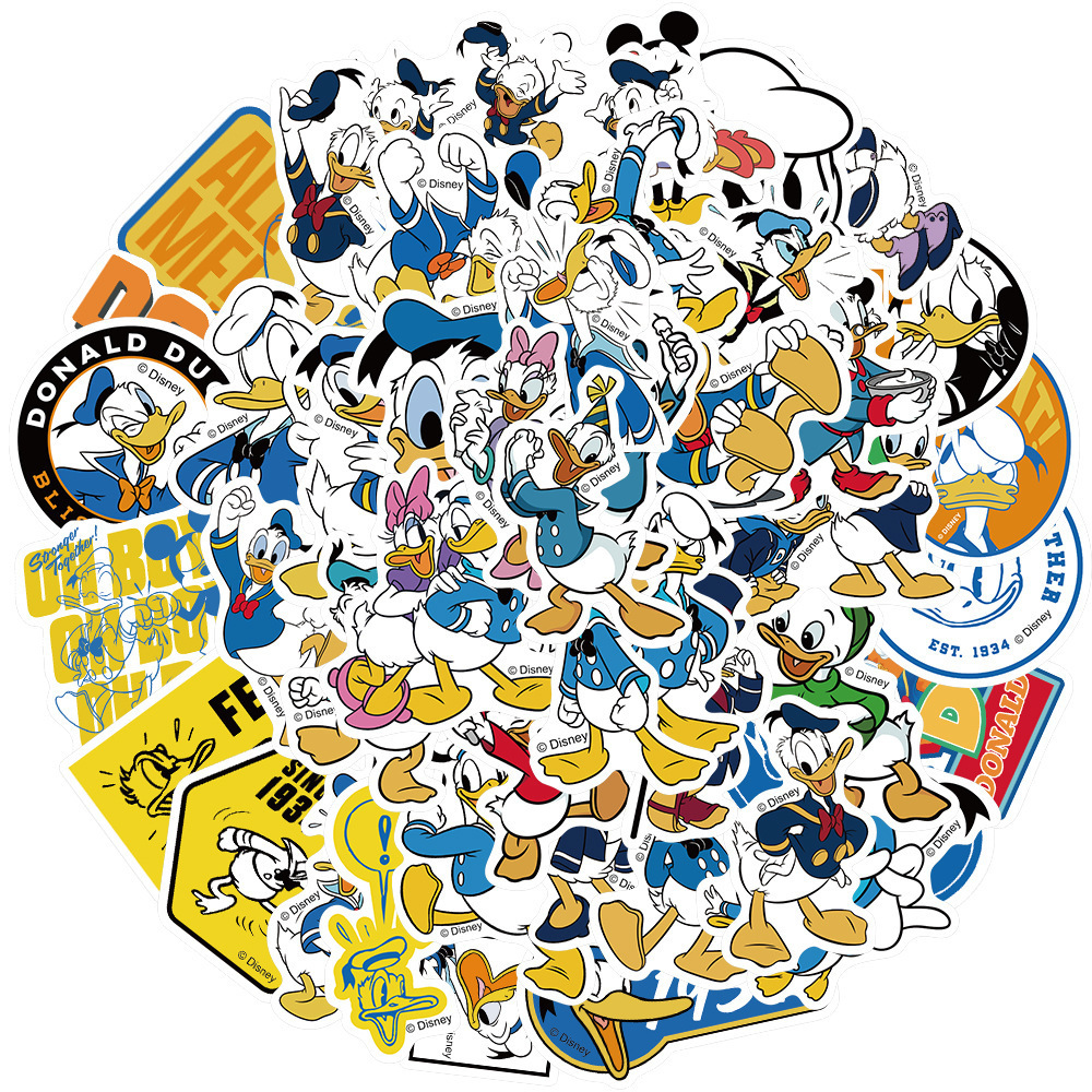 50Pcs Cartoon Mickey Duck Stickers For Children Kids Scrapbooking Home Computer DIY Decor Sticker