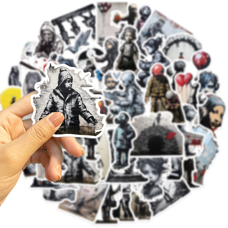 50Pcs Banksy Abstract Art Style Stickers For Teens Notebook Room Door Wall Graffiti Decoration Sticker