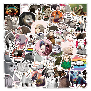 50Pcs Cute Cartoon Opossum Stickers For Kids Girl Laptop Luggage Graffiti Die Cut Mouse Label sticker