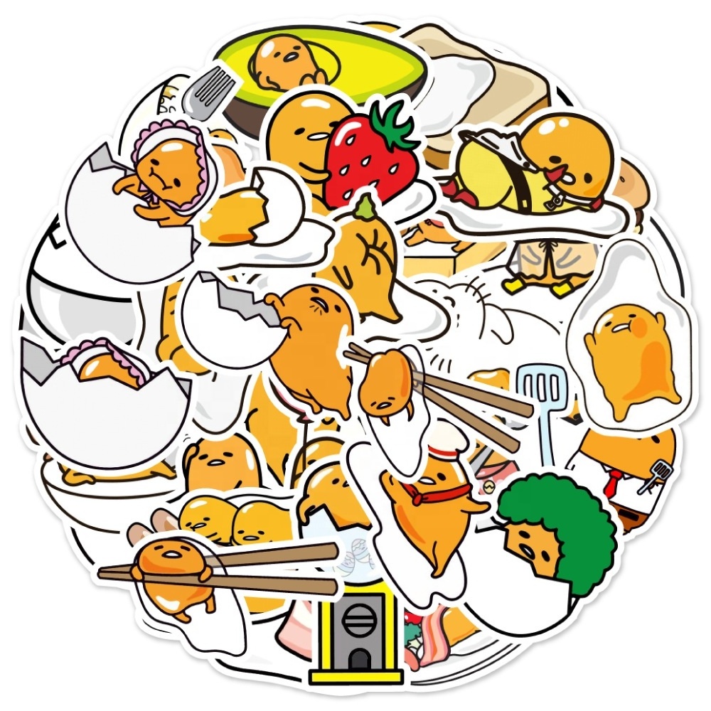 50Pcs Cute Gudetama Lazy Egg Stickers For Home Classroom Window Scrapbooking Decor Graffiti Diy Sticker