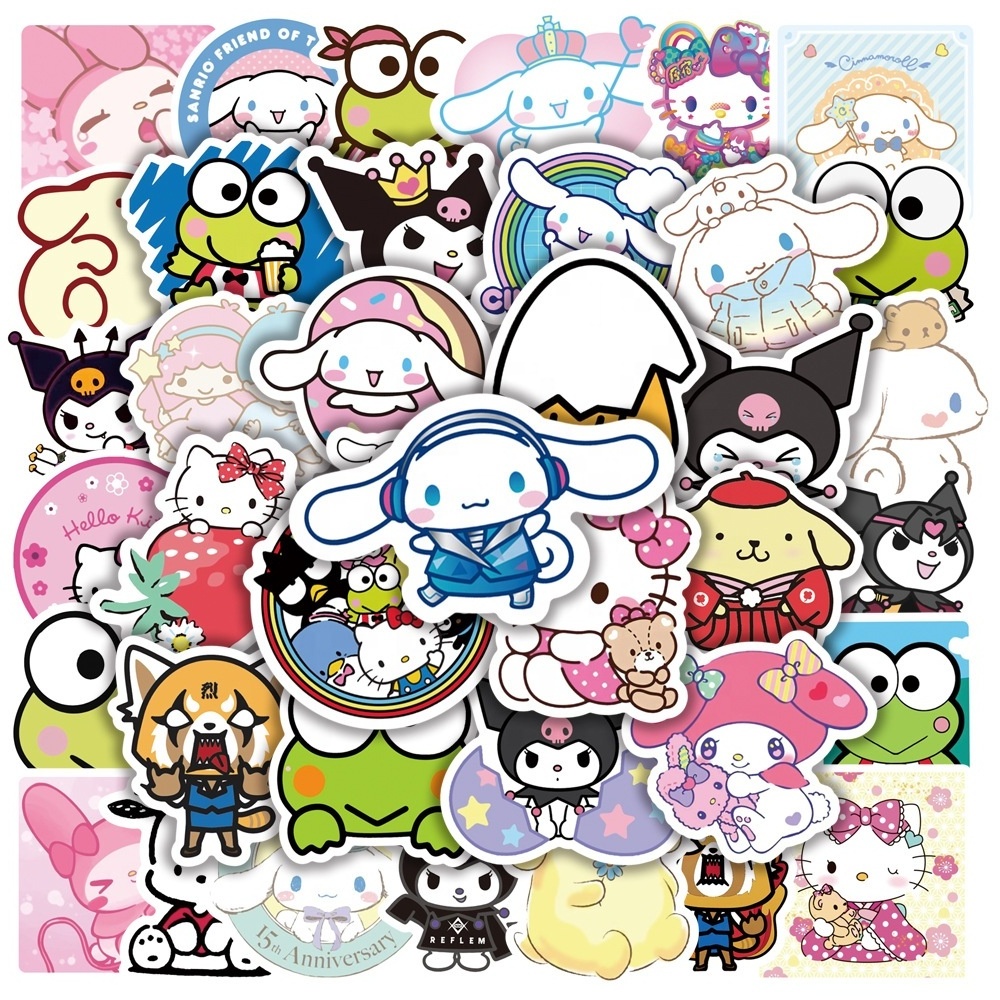 100Pcs Sanrio Character My Melody Stickers For Girl Kid Child Skateboard Laptop Home Room Wall Decor Stickers