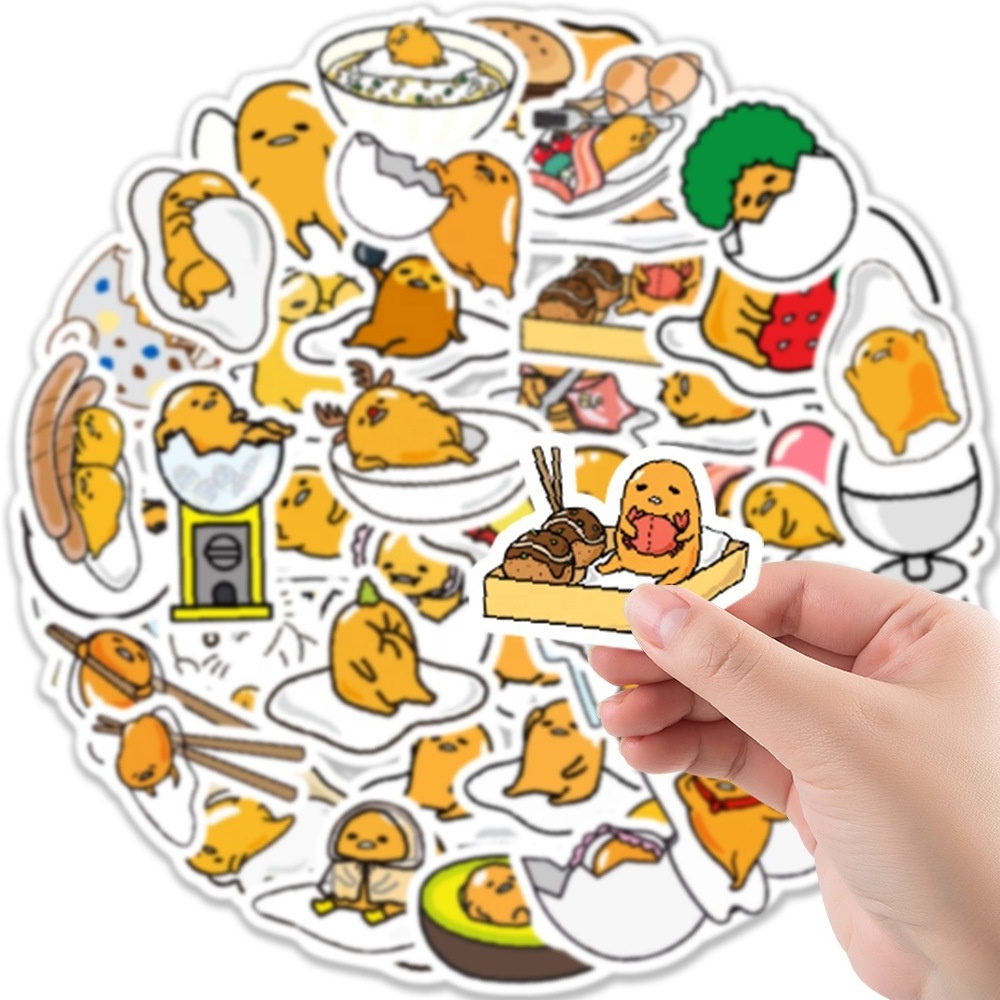 50Pcs Cute Gudetama Lazy Egg Stickers For Home Classroom Window Scrapbooking Decor Graffiti Diy Sticker