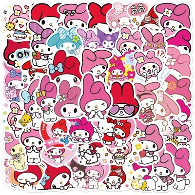 50Pcs Cute Cartoon Kuromi Kawaii Stickers For Laptop Waterpoof Bottle Kids Toy Decor Sanrio Label sticker