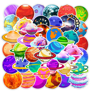 50Pcs Colorful Planets Sticker Pack for Decor Laptop Fridge Journal Waterproof Graffiti Luggage Galaxy Stickers