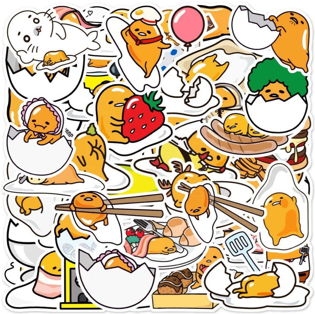 50Pcs Cute Gudetama Lazy Egg Stickers For Home Classroom Window Scrapbooking Decor Graffiti Diy Sticker