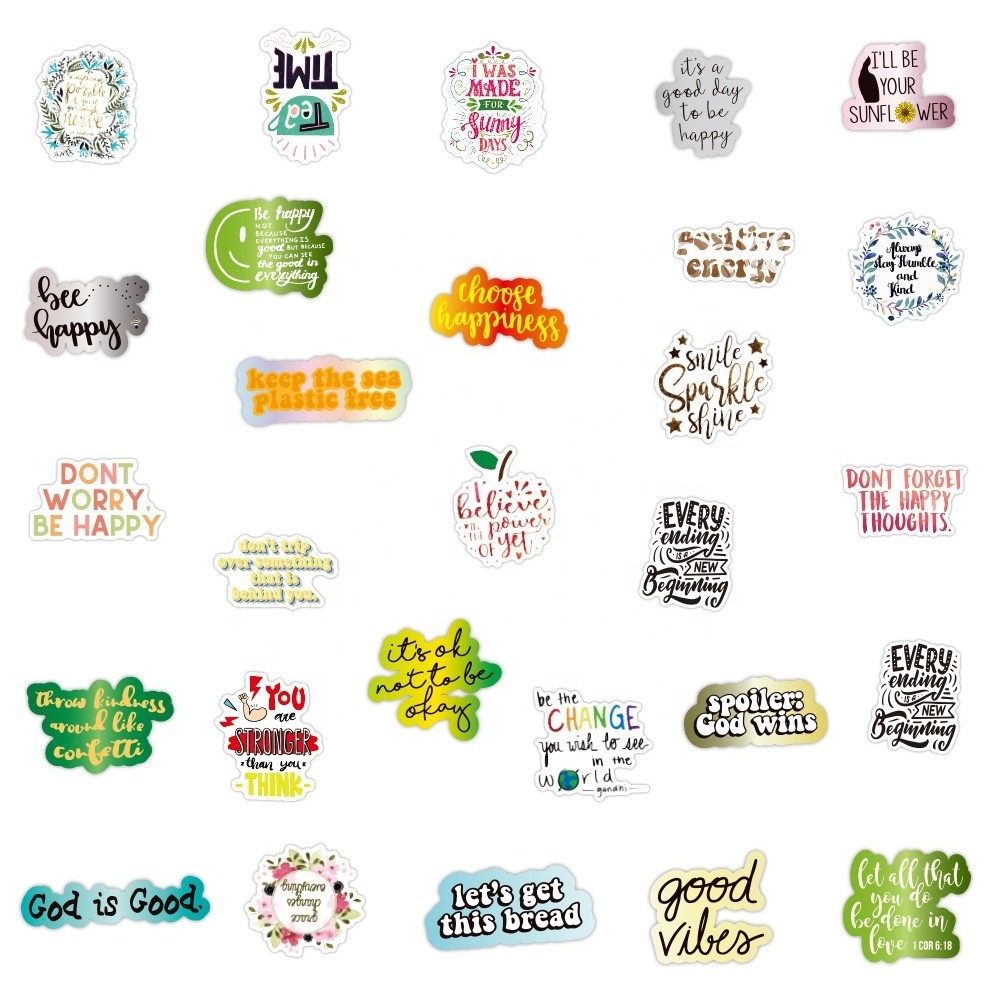 100Pcs Motivational Phrase Inspirational Quotes Stickers Label For Laptop Scrapbook Notebook Inspiring Positivity Sticker