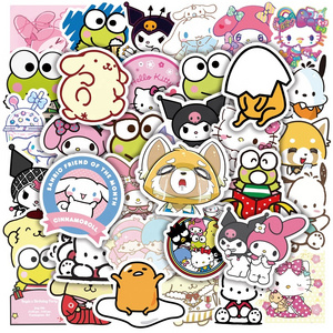 50Pcs Cute Cartoon Sanrio Stickers My Melody Kuromi Luggage Skateboard Bottle Decor Kawaii Sticker for kids