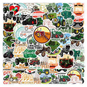 50Pcs Farming Equipment Truck Tractor Stickers For Farmer Guitar Door Laptop Notebook Decor Stickers