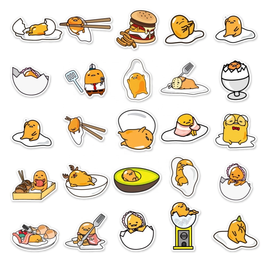 50Pcs Cute Gudetama Lazy Egg Stickers For Home Classroom Window Scrapbooking Decor Graffiti Diy Sticker