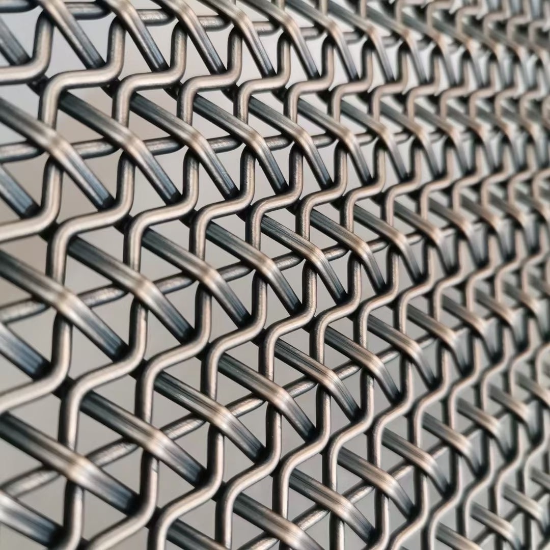 Galvanized Square Woven 304 316 Stainless Steel Facade Wire Mesh Customized Decorative Architectural Mesh