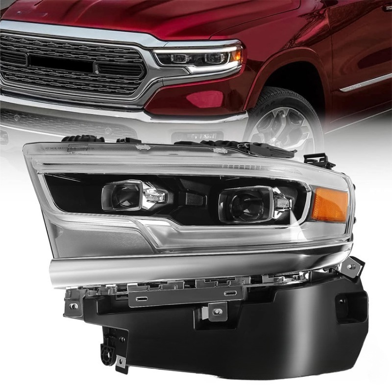 BAINEL Healamp with Projector OR LED Fits Dodge RAM 1500 Headlights 68316081AD 68316080AD After Market