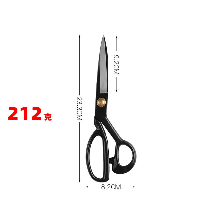 Steel black sewing scissors tailor anti-rust professional tailors scissor for fabric cutting