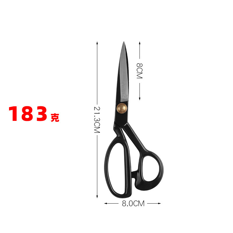 Steel black sewing scissors tailor anti-rust professional tailors scissor for fabric cutting