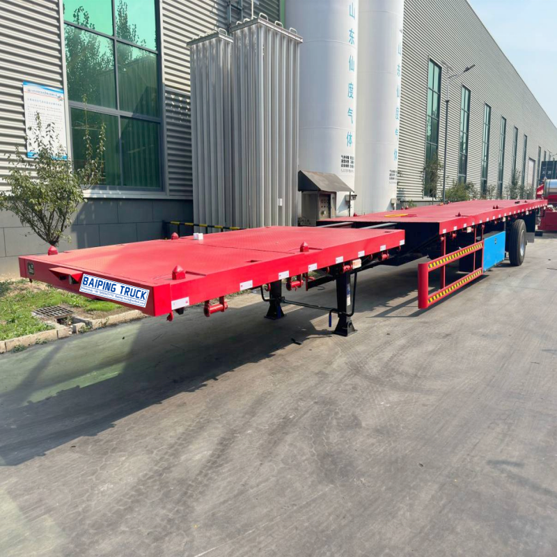 Shipping 40 Feet Container Transport Flat Bed Trailer 3 axle Flatbed Semi Trailer Price