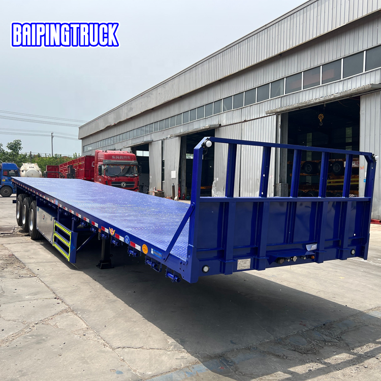 30-80 Tons 2 3 4 axles Flatbed 20ft 40ft 45ft Container Semi truck trailer or Flatbed Cargo Semi truck trailer