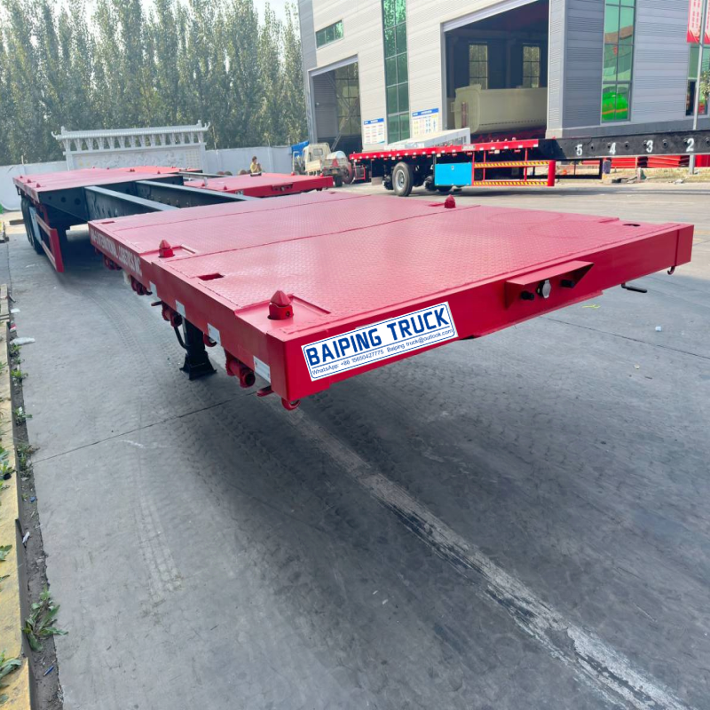 Shipping 40 Feet Container Transport Flat Bed Trailer 3 axle Flatbed Semi Trailer Price