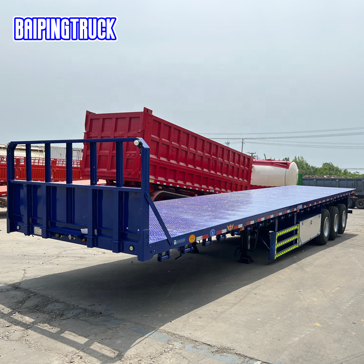 30-80 Tons 2 3 4 axles Flatbed 20ft 40ft 45ft Container Semi truck trailer or Flatbed Cargo Semi truck trailer