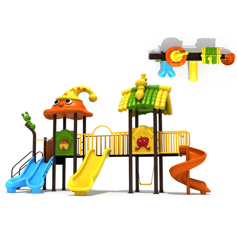 Sale outdoor playground equipment with children Plastic slide swing sets toys for kids