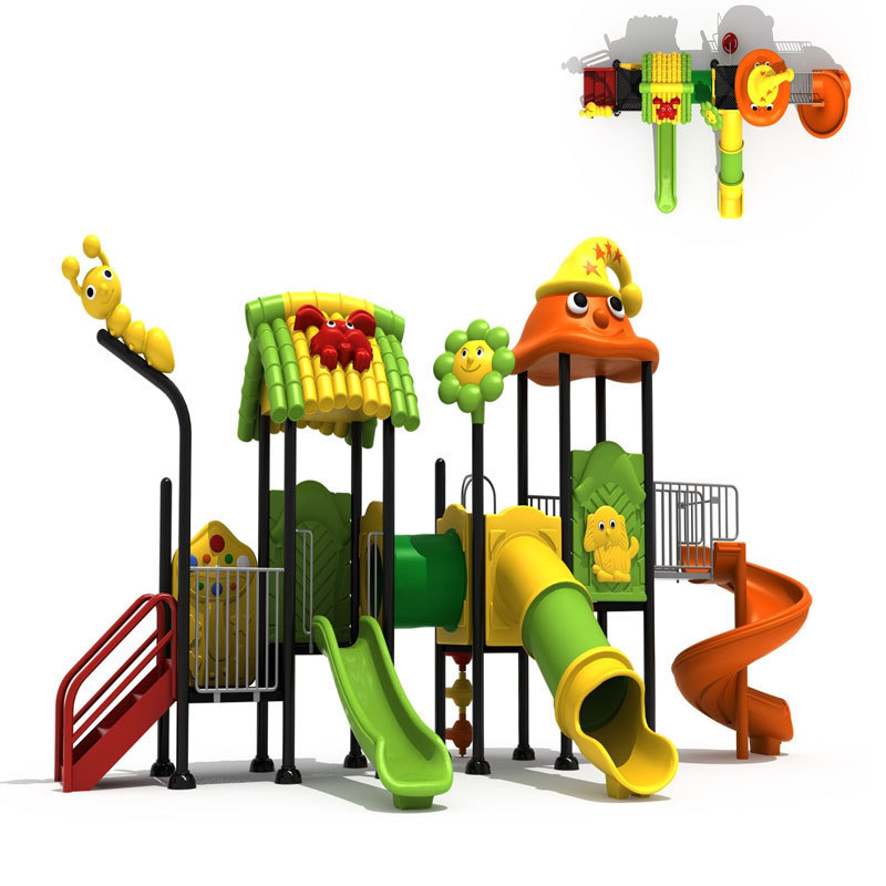 Sale outdoor playground equipment with children Plastic slide swing sets toys for kids