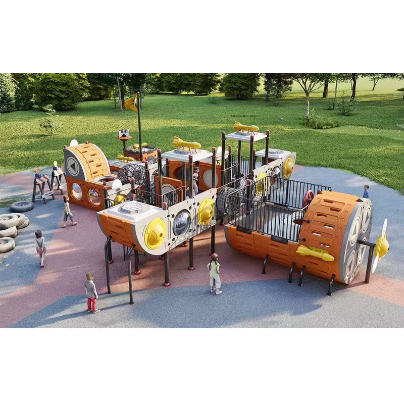 Stainless Steel Slide Kids Playhouse Wooden With Outdoor Wood Cubby House Non-Standard Customization