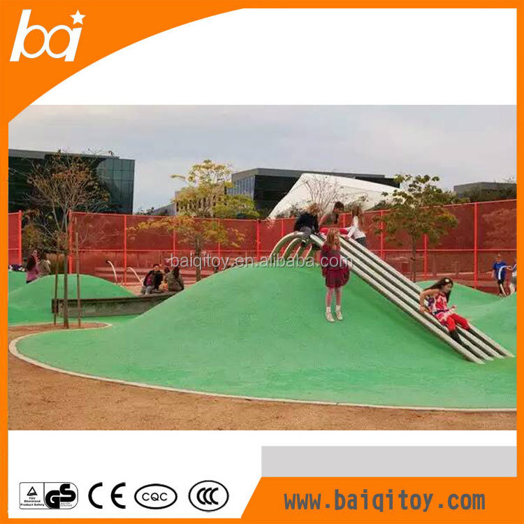 Indoor mall stainless steel slide, adults and outdoor children's stainless steel tube slide  plastic slide lid