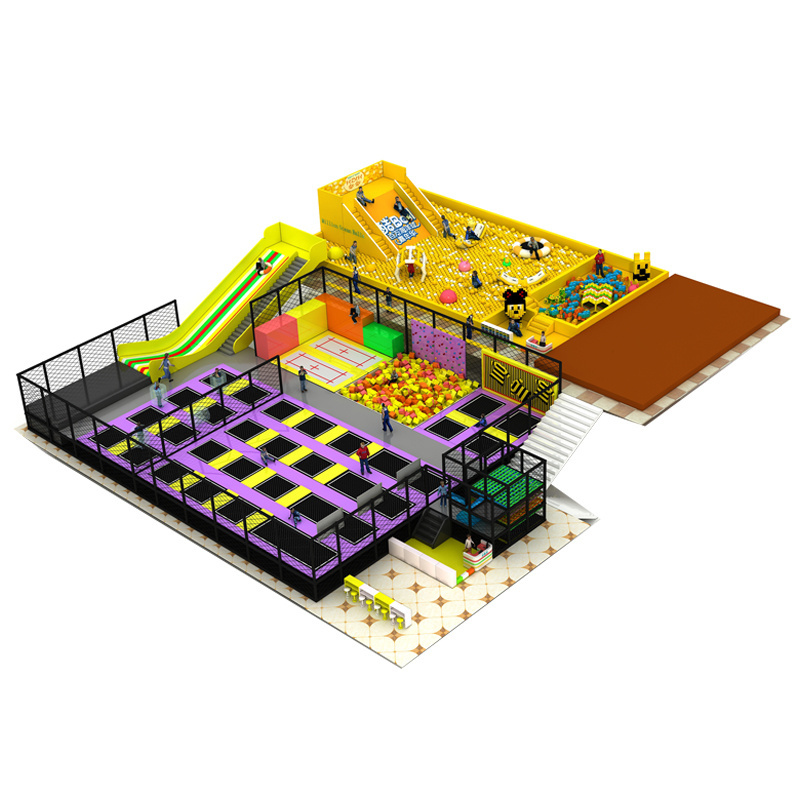 Popular Project Plastic Material Jumping Indoor Components Children's Trampoline Park