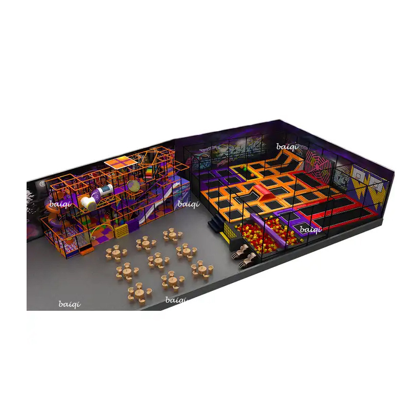 Custom Playground Play Center Area Slam Dunk Basketball Dodgeball Entertainment Facility Trampoline park Manufacturer