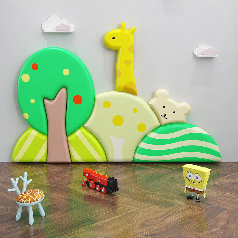 New children's room wall soft wrap wall Self-adhesive wrap corner line wall cushion protection strip foam soft