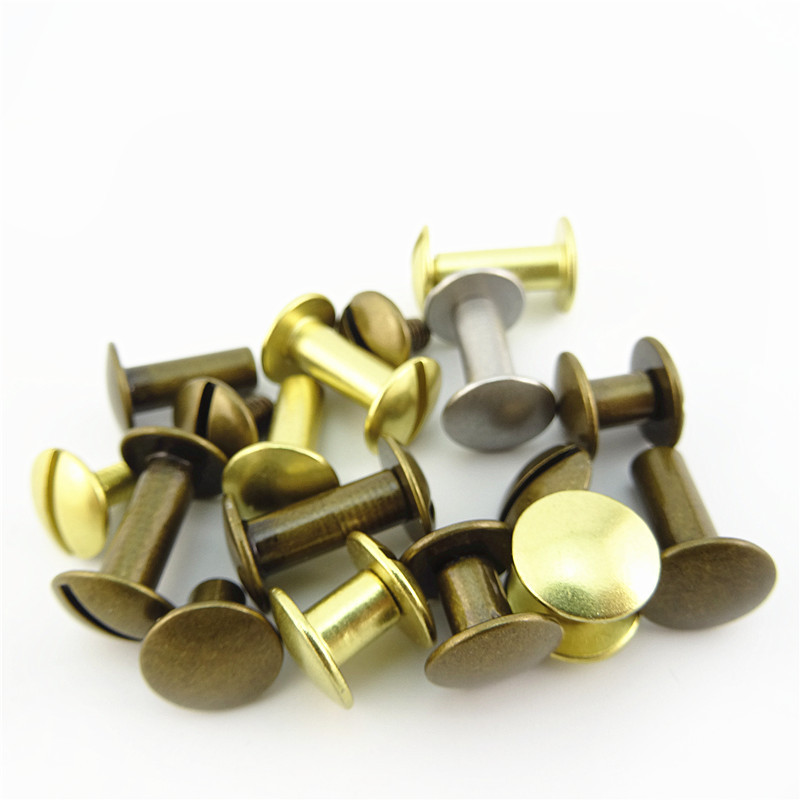 Brass chicago screws custom male female bolt screws binding screw post for leather