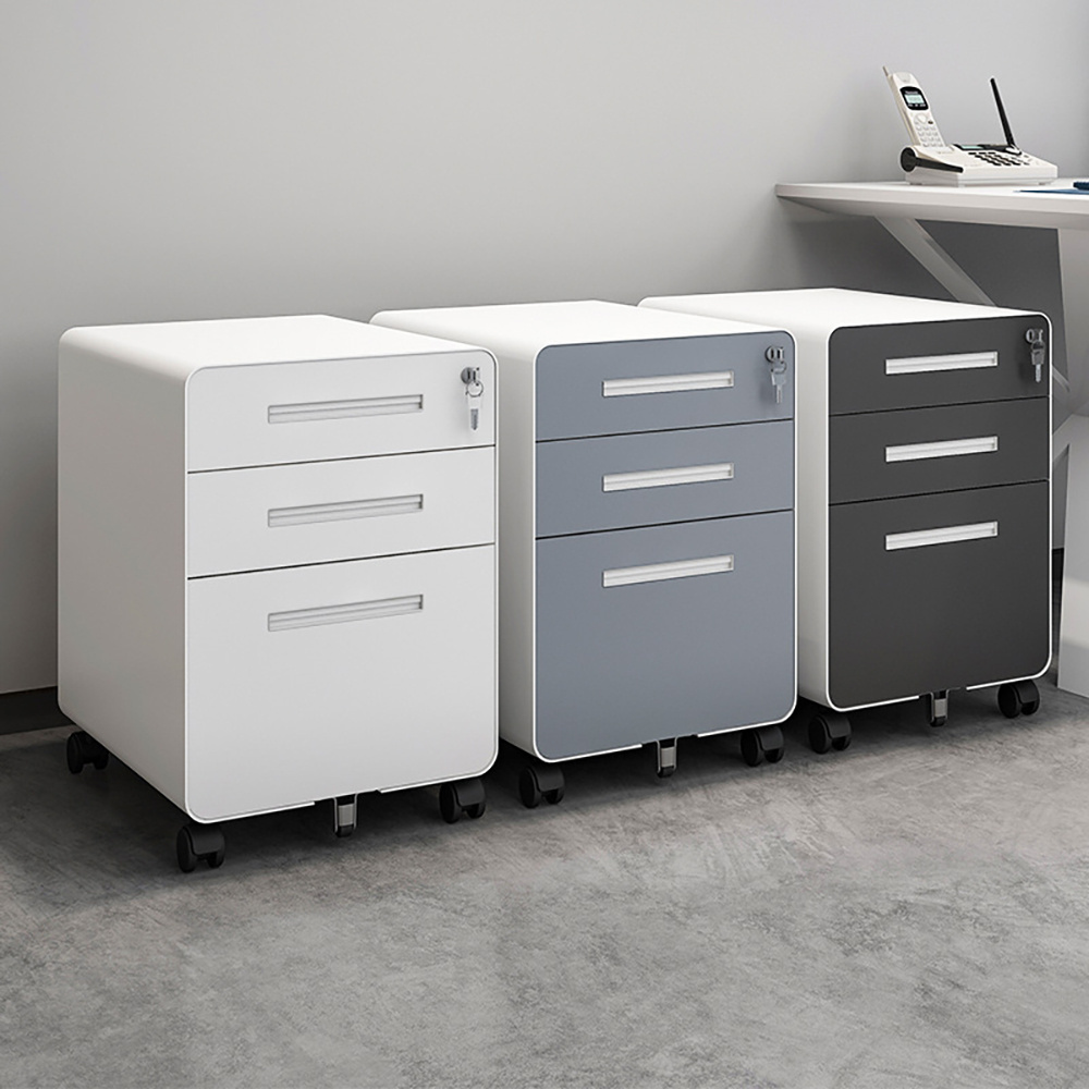 3 drawer Mobile Filling Cabinet Office Metal Rolling Mobile Pedestal File Cabinet 2 Drawer File