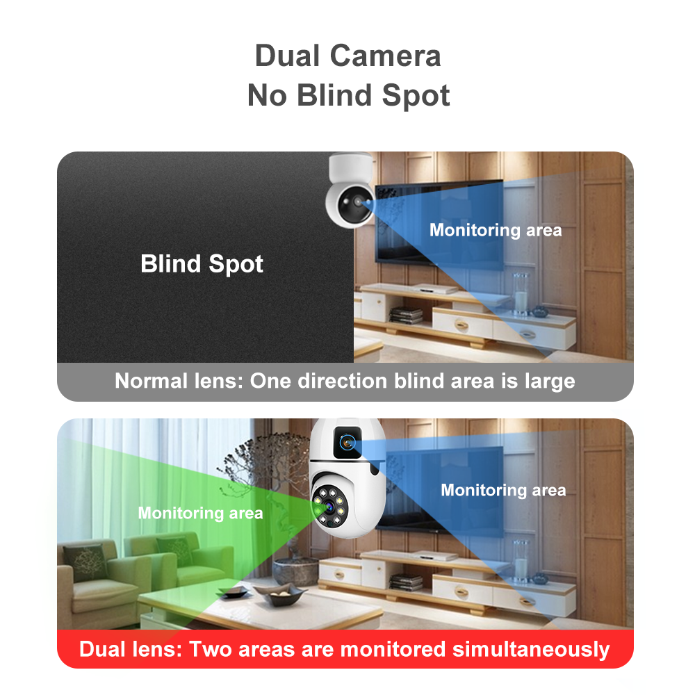 New 2.4G&5G Wireless Surveillance Monitor Home Indoor Network Smart IP Ptz Camera Pet dual lens V380 Pro bulb Wifi Camera