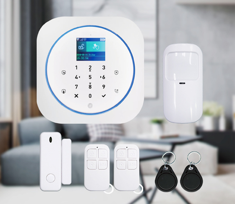 DIY wireless wifi tuya gsm alarm kit power failure home sms alarm with window door sensor alarm tuya smart home platform