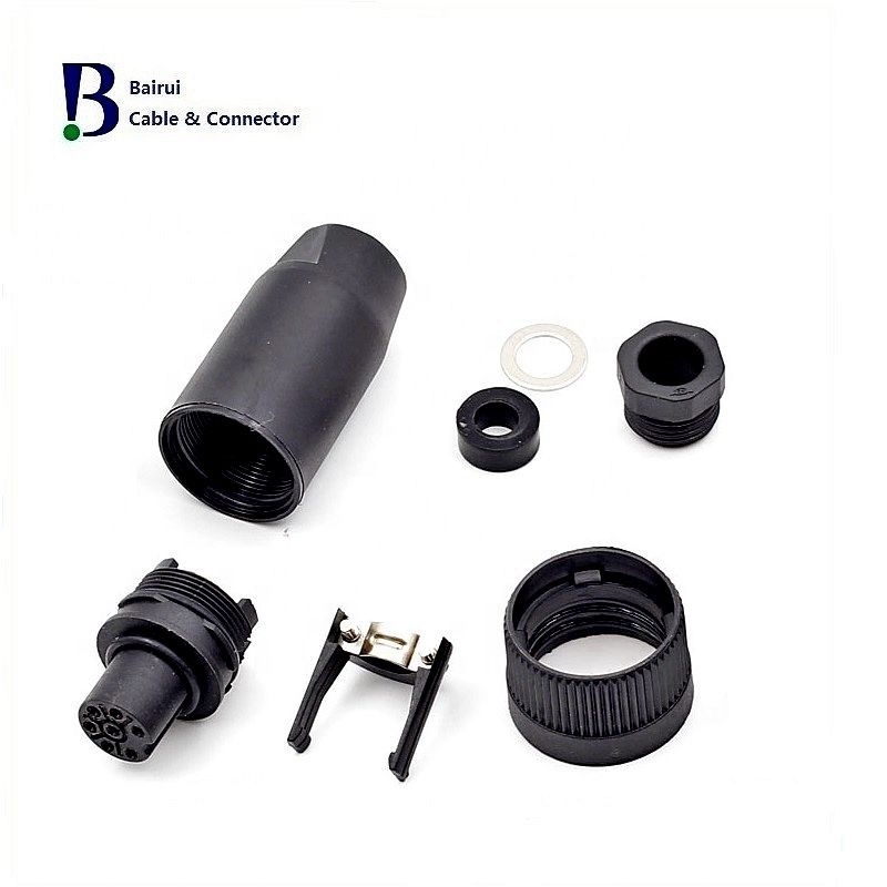 Circular RD24 692 Series Male 6+PE Cable Screw termination Connectors  Waterproof IP67 For Automation Power