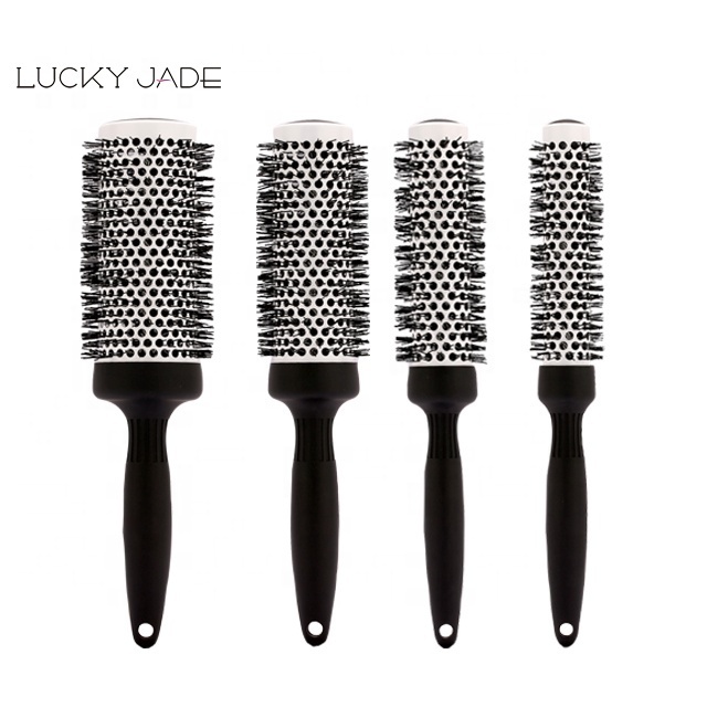 Professional Salon Thermal Ceramic Round Hair Brush Straightener Combs and Brushes for Precise Styling