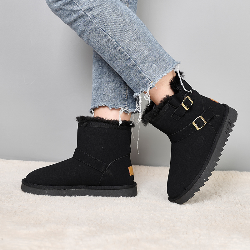 Wholesale Warm And Cold-proof Thick Soled Women Snow Boots Faux Suede Upper Large Size Casual Daily Women Snow Boots