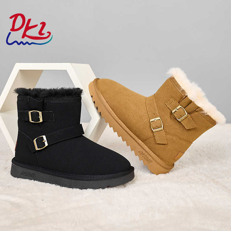 Wholesale Warm And Cold-proof Thick Soled Women Snow Boots Faux Suede Upper Large Size Casual Daily Women Snow Boots