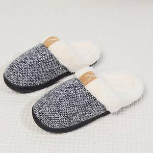 Winter Warm Slip On Plush Slides Slippers Fuzzy Plush Man And Women Ladies Home Slippers with Indoor &Outdoor