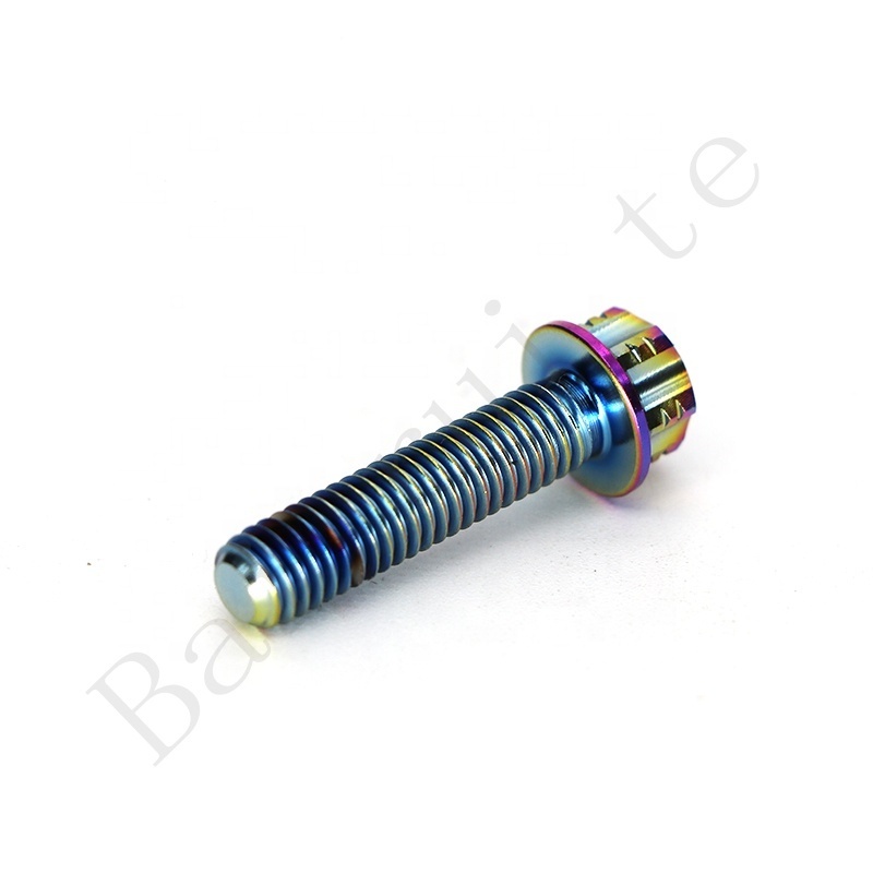 Motorcycle modification screws Titanium alloy small flange head screw hexagon fancy color motorcycle refit screw