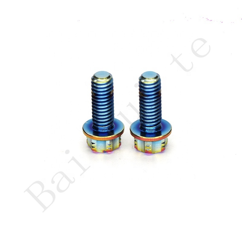 Motorcycle modification screws Titanium alloy small flange head screw hexagon fancy color motorcycle refit screw