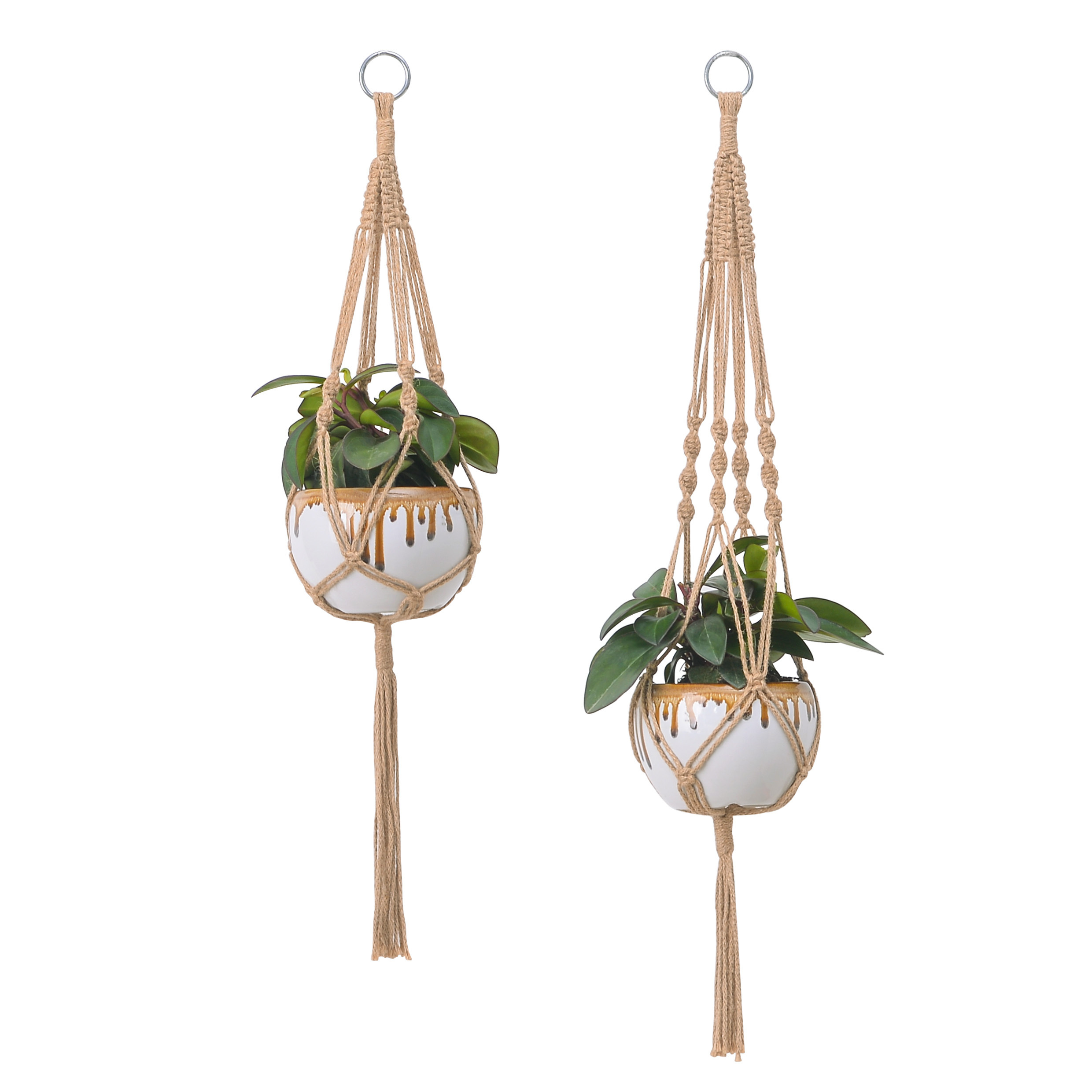 Macrame Plant Hangers Handcraft Plant holder 100% Jute Rope Indoor Outdoor Home Decor  Hand-woven Handmade Flower Pot Bohemia