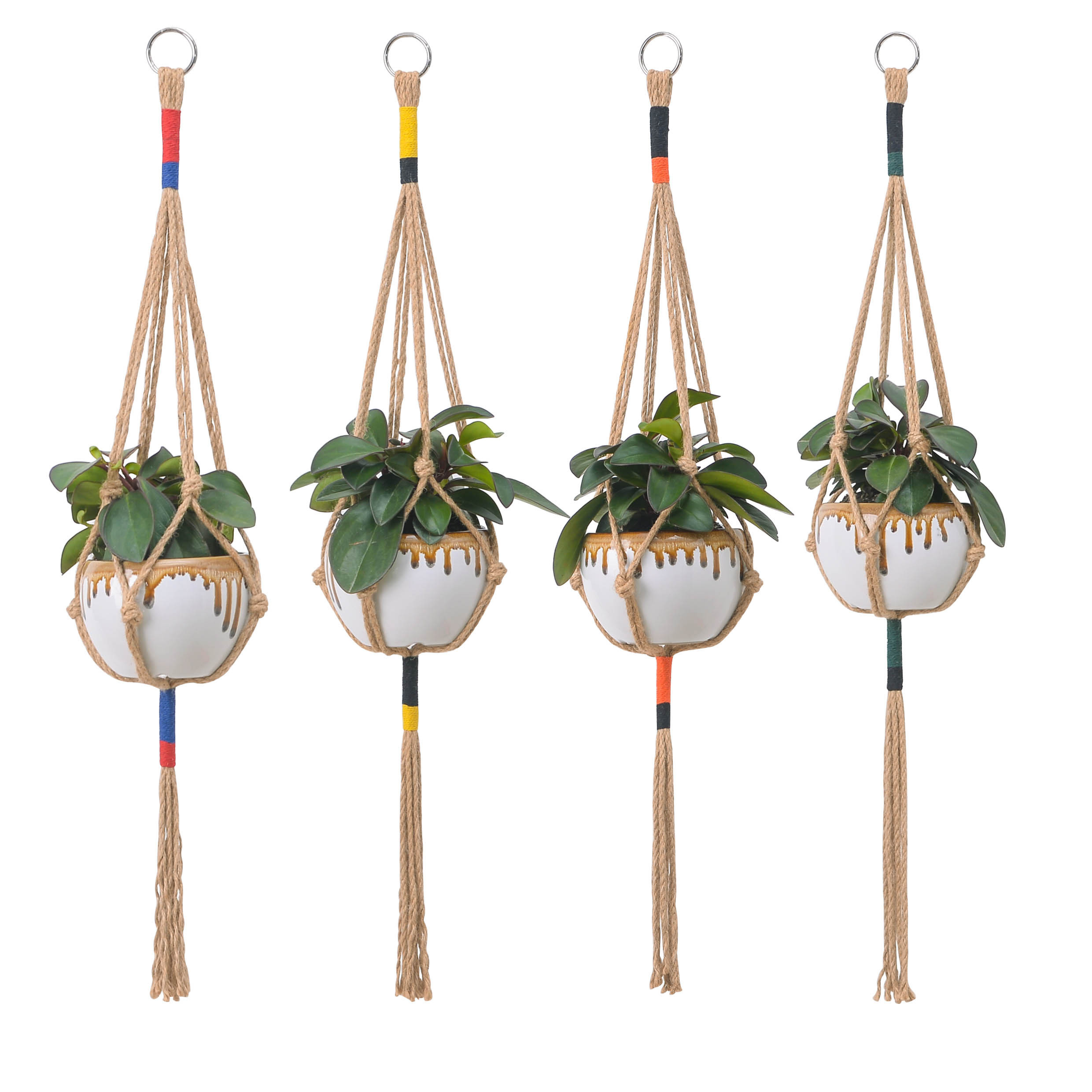 Macrame Plant Hangers Handcraft Plant holder 100% Jute Rope Indoor Outdoor Home Decor  Hand-woven Handmade Flower Pot Bohemia