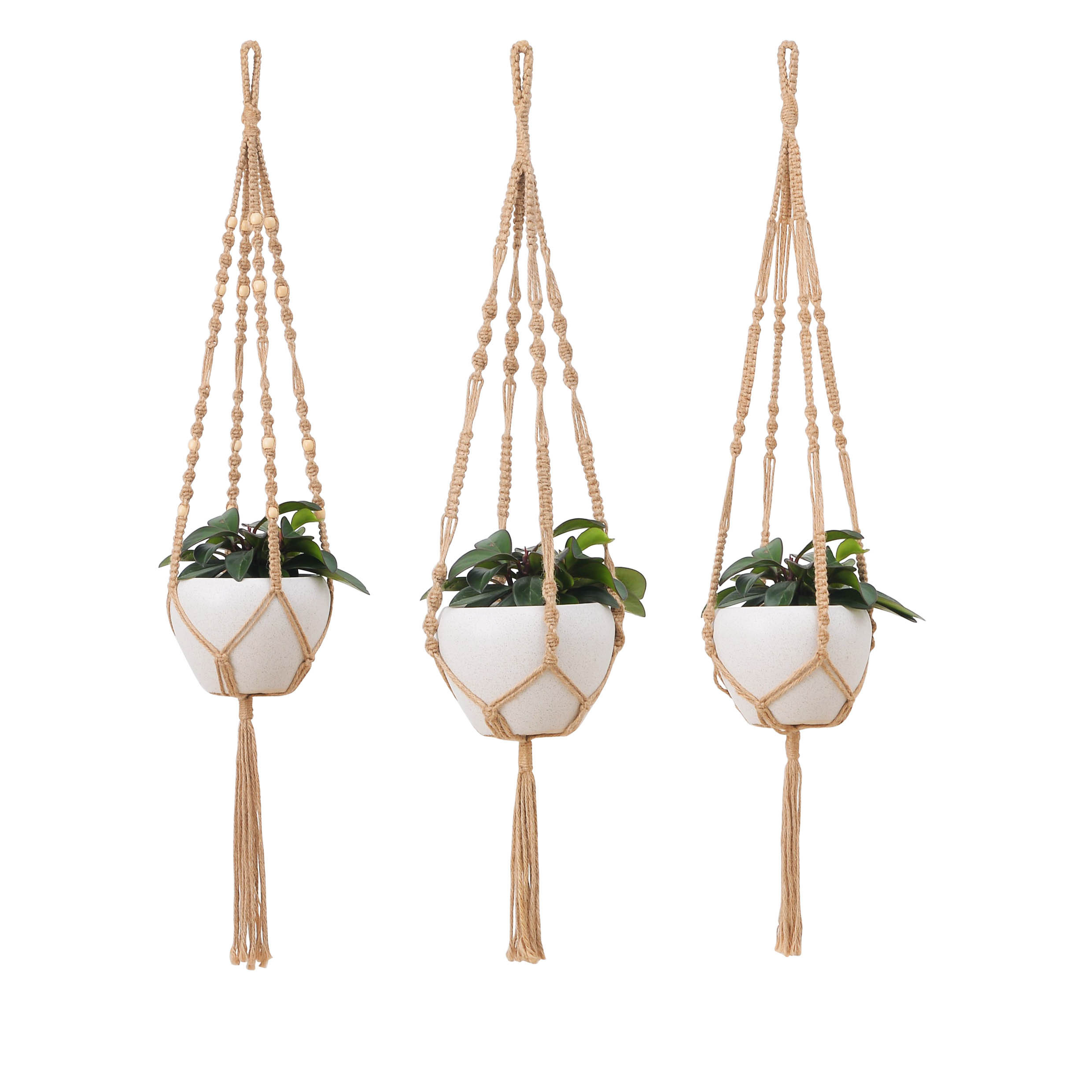 Macrame Plant Hangers Handcraft Plant holder 100% Jute Rope Indoor Outdoor Home Decor  Hand-woven Handmade Flower Pot Bohemia