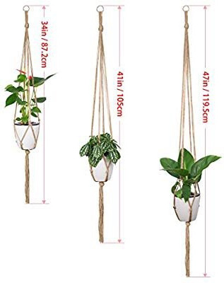 Macrame Plant Hangers 100% Jute Rope Indoor Outdoor Home Decor Wedding Hotel Hand-woven Wall Hanging Handmade  Flower Pot