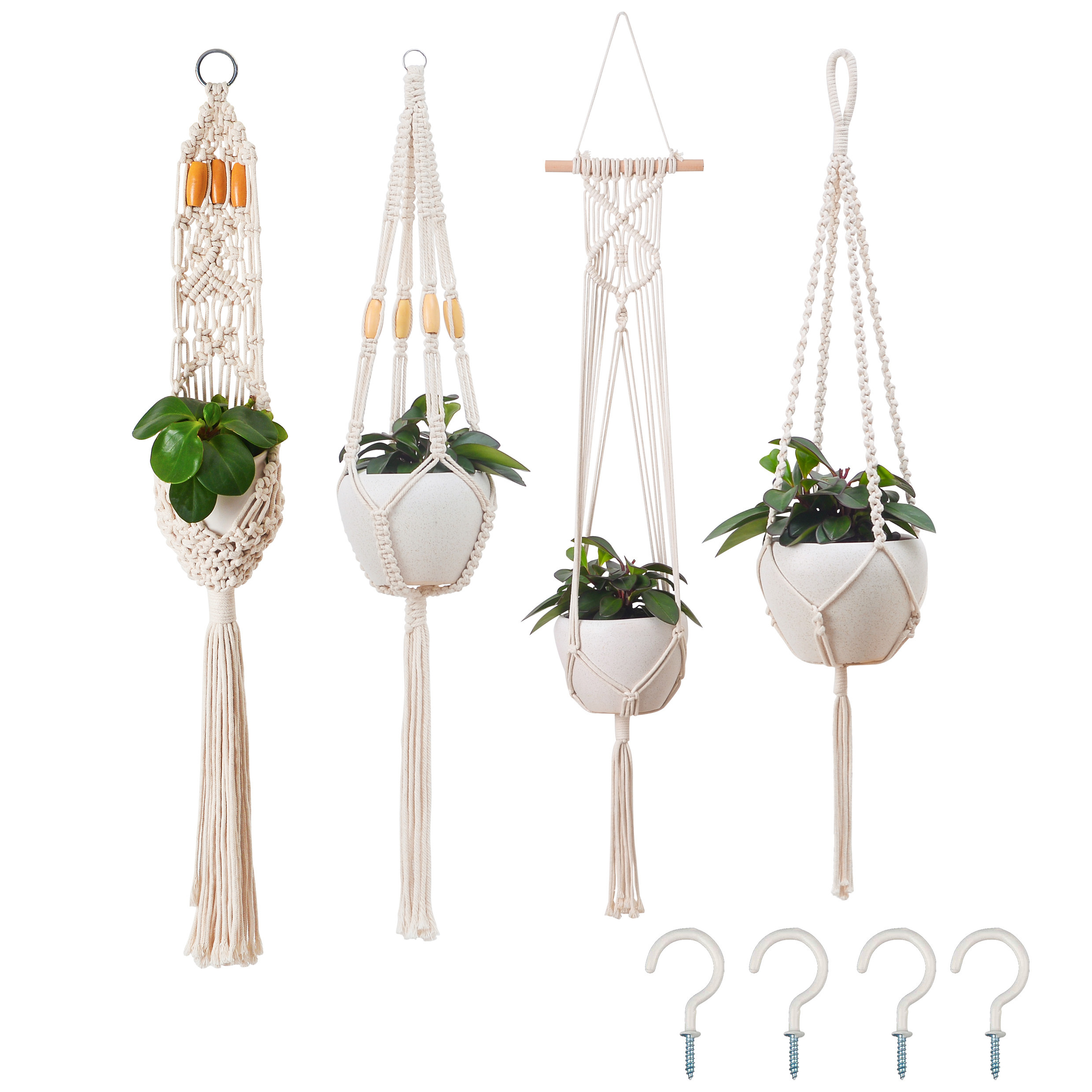 Macrame Plant Hanger Handcraft Plant Holder Handmade Hand-woven 100% Cotton Rope Indoor Outdoor Bohemia Home Decor Wedding Hotel