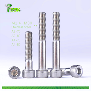 A2-70 A4-80 stainless steel hex socket head screw allen head screw 1/4-20 din912 bolt and nut