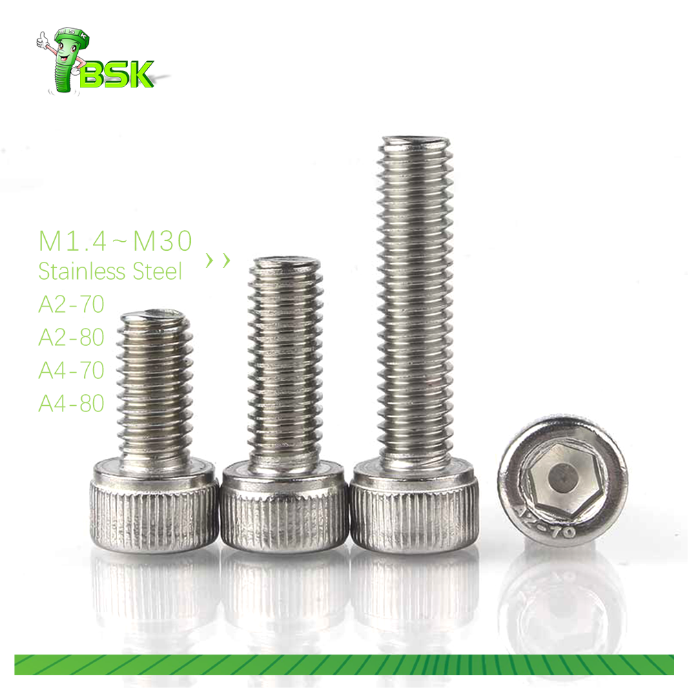 A2-70 A4-80 stainless steel hex socket head screw allen head screw 1/4-20 din912 bolt and nut