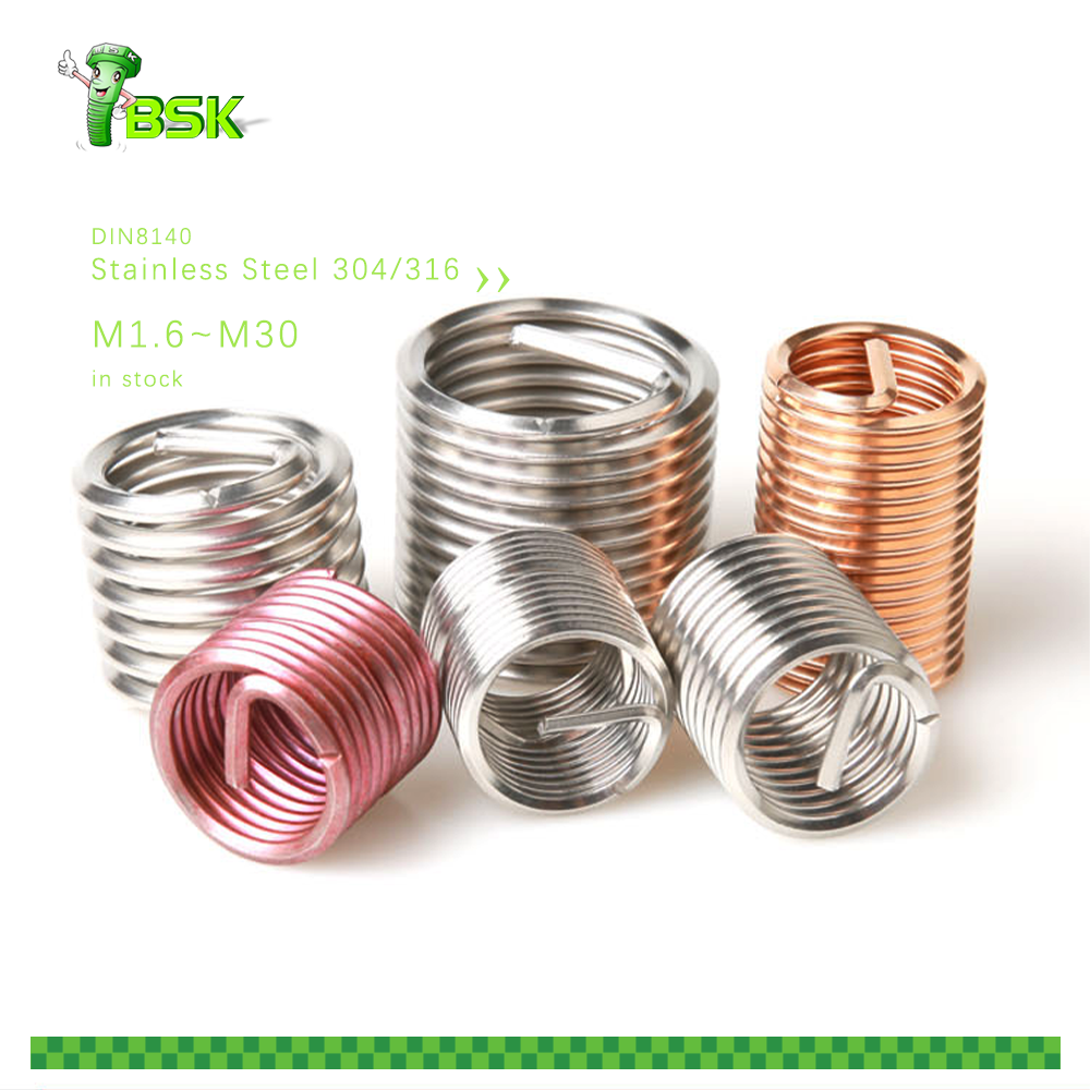 Stainless Steel DIN 8140 Helical Inserts M1.6 M2 M2.5 M3 M4 M5 M6 M8 M10 M12 M14 M16 M18 M20 M22 M24 M27 M30 Wire Thread Insert