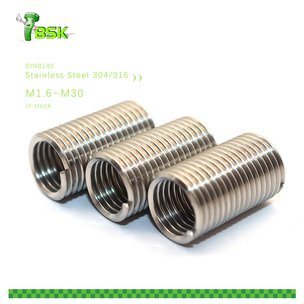 Stainless Steel DIN 8140 Helical Inserts M1.6 M2 M2.5 M3 M4 M5 M6 M8 M10 M12 M14 M16 M18 M20 M22 M24 M27 M30 Wire Thread Insert