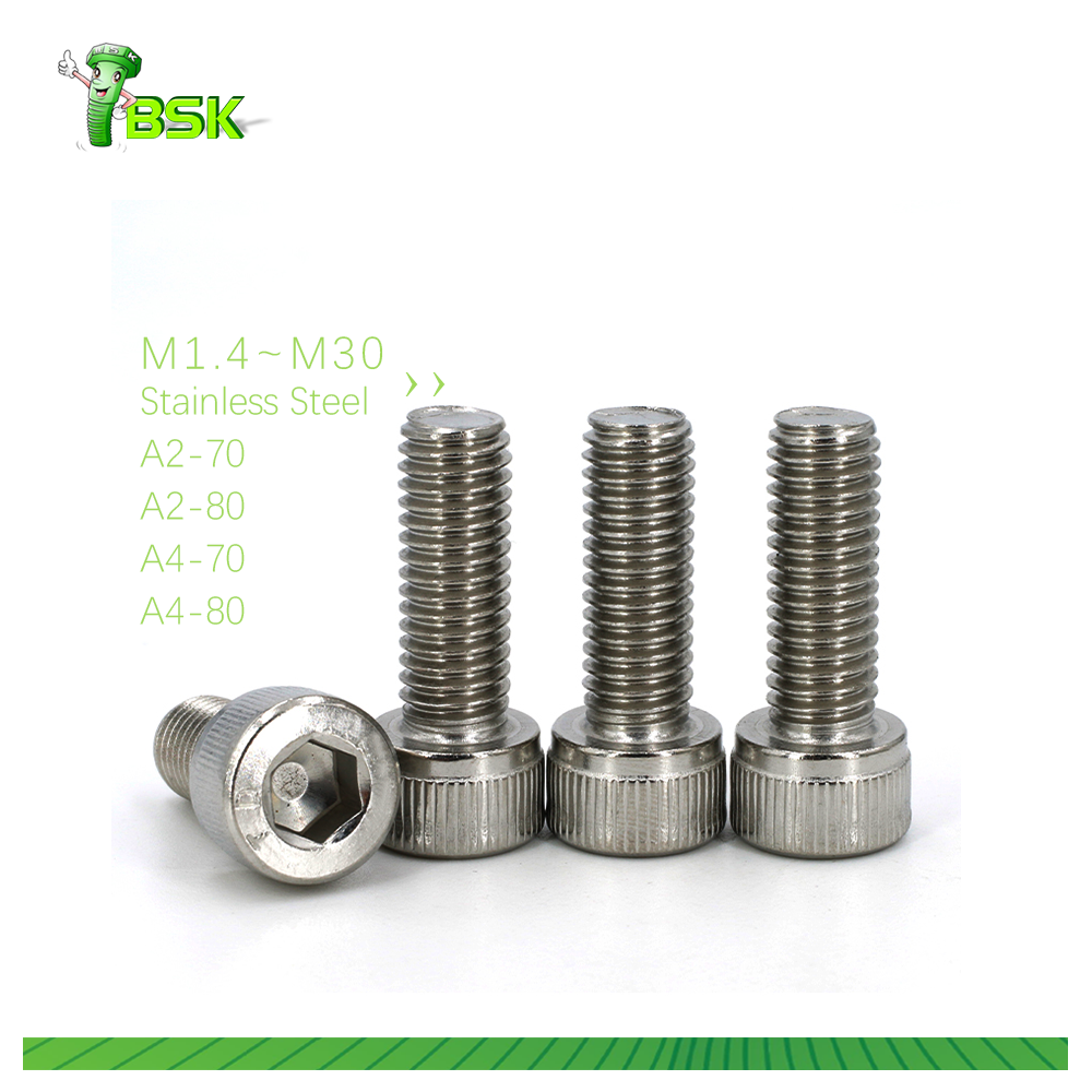 A2-70 A4-80 stainless steel hex socket head screw allen head screw 1/4-20 din912 bolt and nut